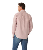 R.M.Williams Mens Regular Poplin Stripe L/S Shirt (SH201PM02) Red/White