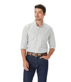 R.M.Williams Mens Regular Oxford Stripe L/S Shirt (SH201OM05) Navy White 