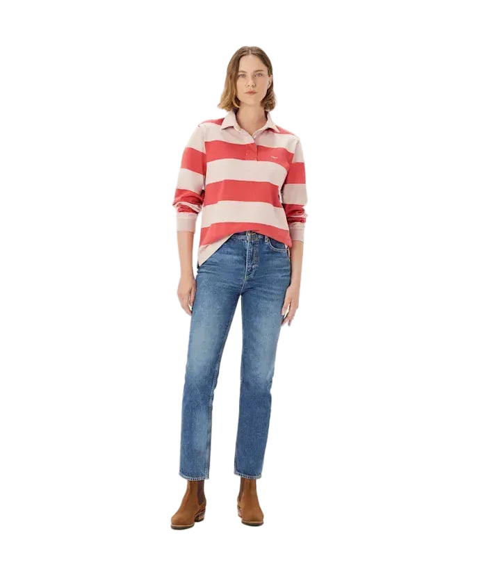 R.M.Williams Womens Narran Stripe Rugby (KR800RJ01) Shell Pink