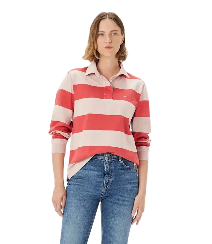 R.M.Williams Womens Narran Stripe Rugby (KR800RJ01) Shell Pink