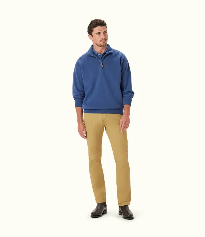 R.M.Williams Mens Mulyungarie 1/4 Zip Sweatshirt (KZ400BB01) Blue Marle [SD]