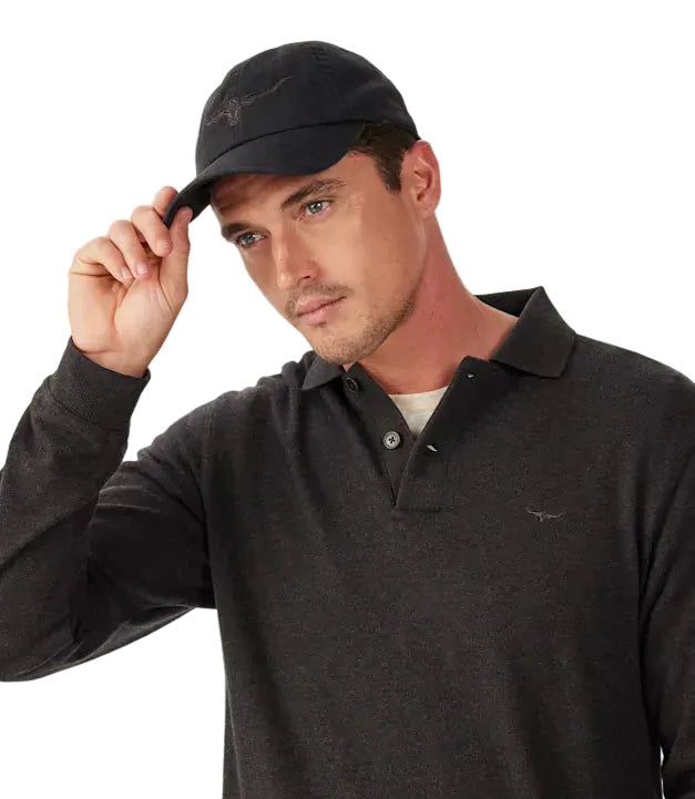 R.M.Williams Longhorn Twill Cap (ACX9OWI02) Black Wash