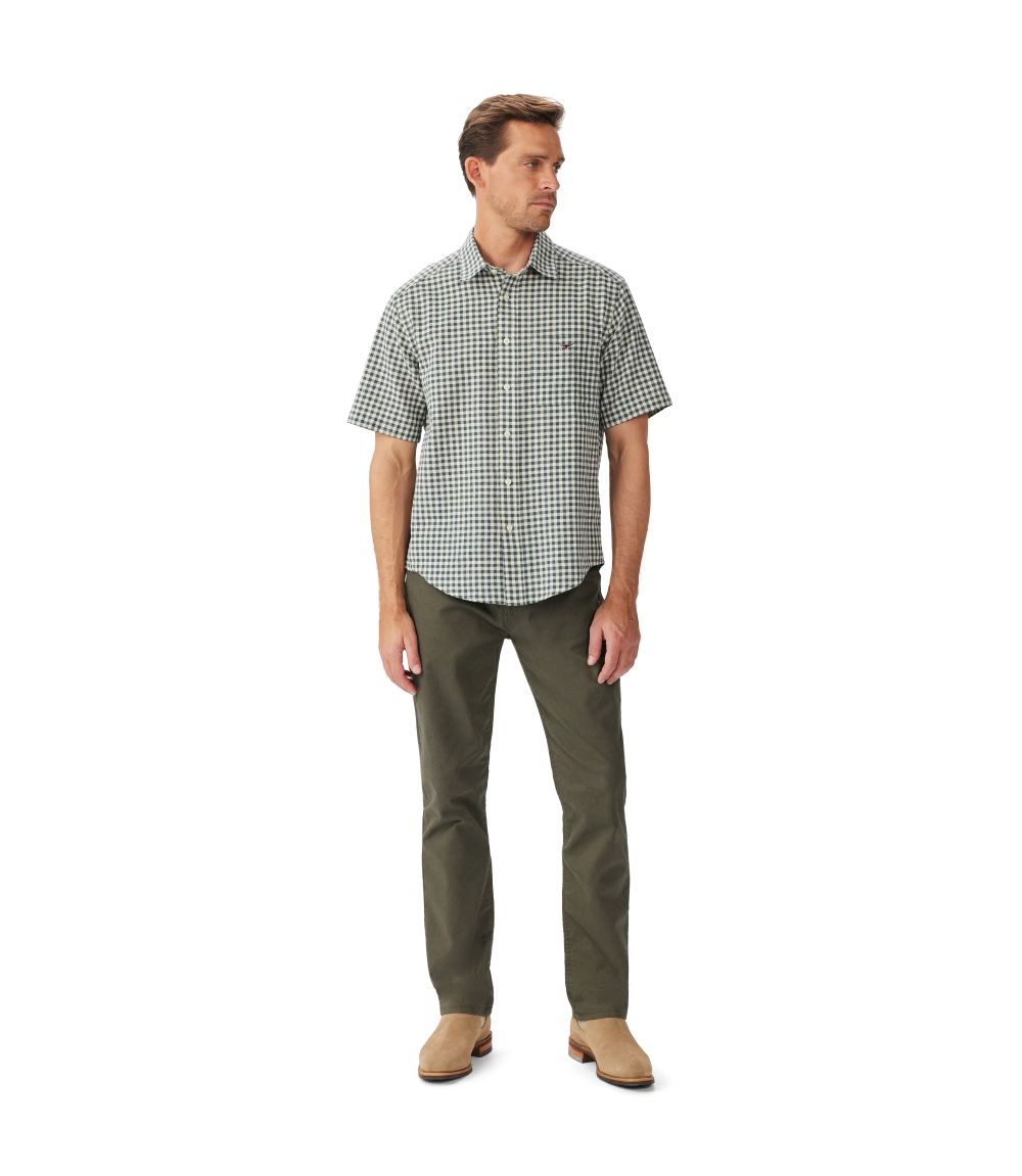 R.M.Williams Mens Johnson S/S Shirt (SHU11OS01) Olive