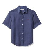 R.M.Williams Mens Newman Linen S/S Shirt (SHU10LI01) Navy