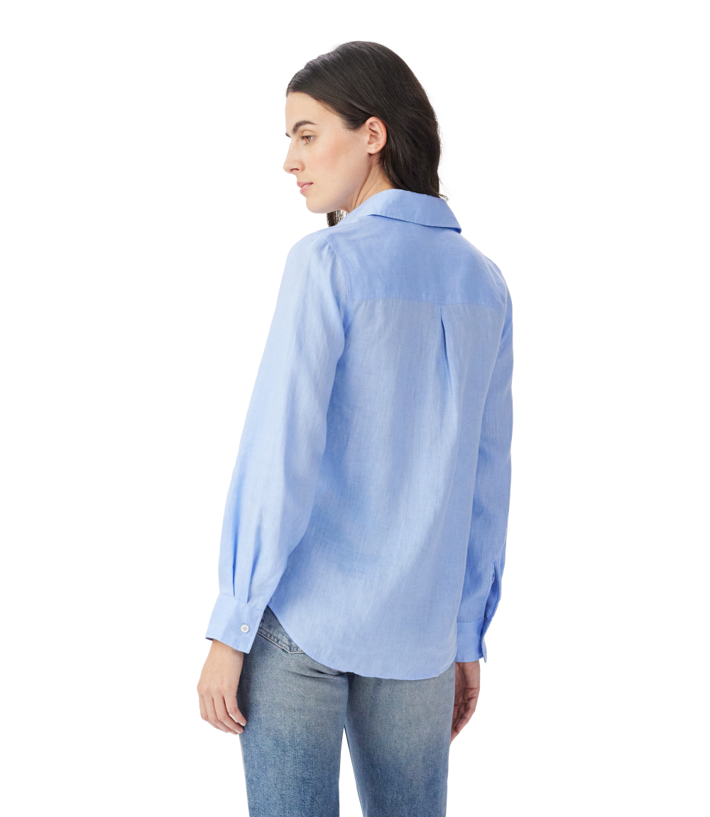 R.M.Williams Womens Olney Linen L/S Shirt (SH600LI01) Light Blue