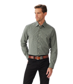 R.M.Williams Mens Parkes Regular Poplin L/S Shirt (SH200PS01) Sage Navy