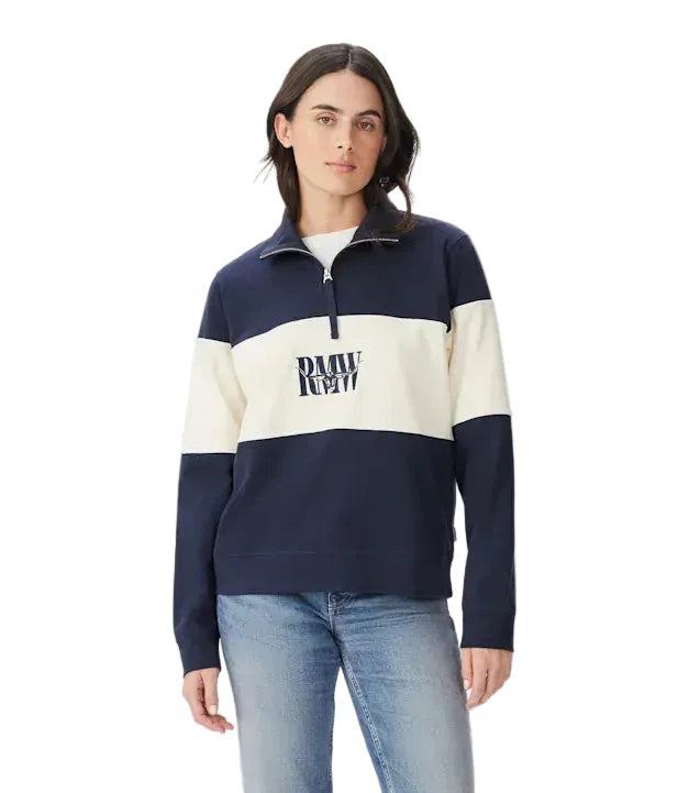 R.M.Williams Womens Trickett Panel 1/4 Zip Jumper (KZ800RJ01) Navy Ivory
