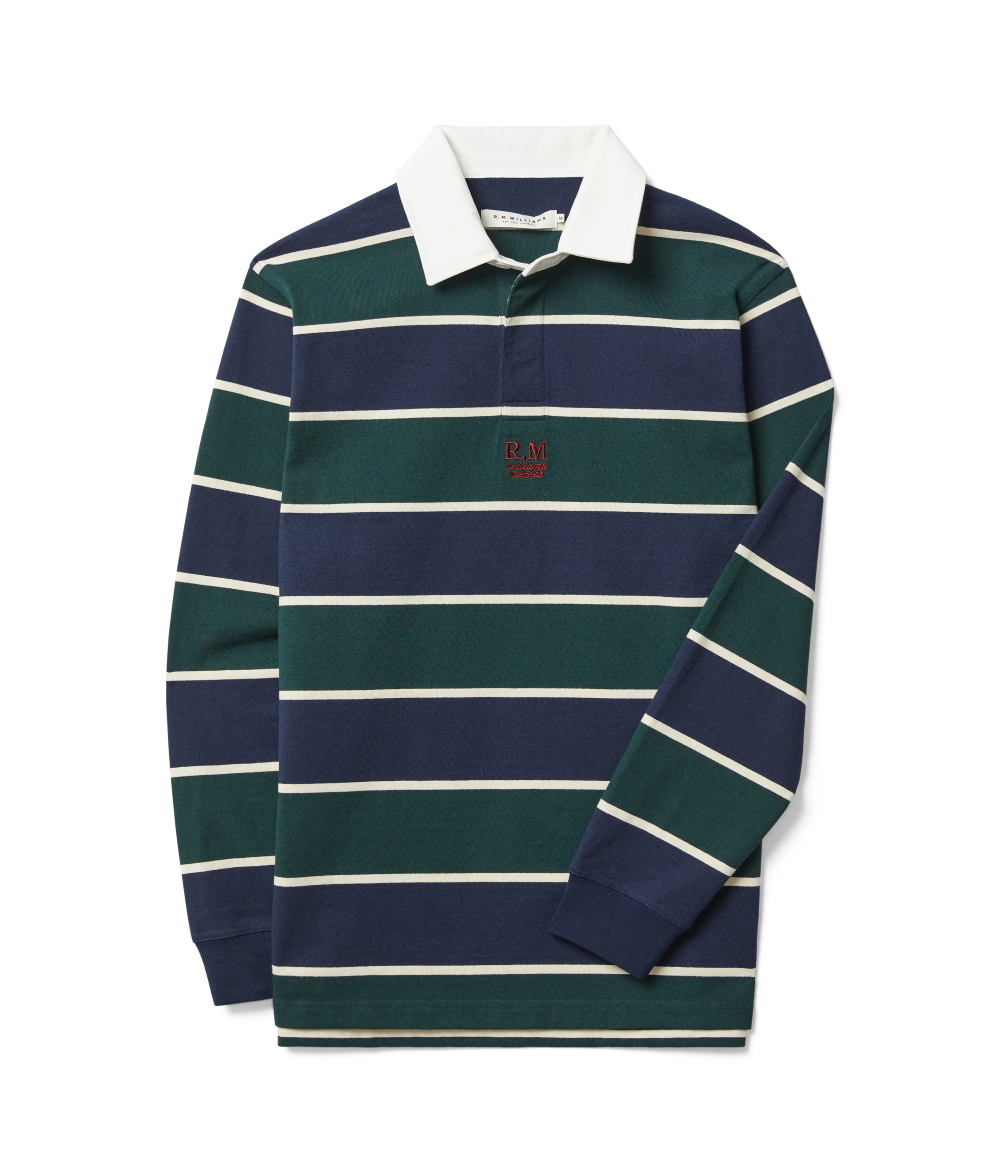 R.M.Williams Mens Bright Rugby (KR200RJ14) Navy/Green/Cream