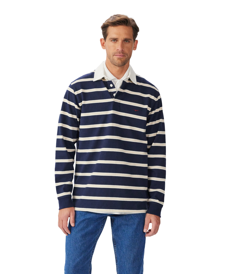 R.M.Williams Mens Brunswick Rugby (KR200RJ12) Navy/Sand