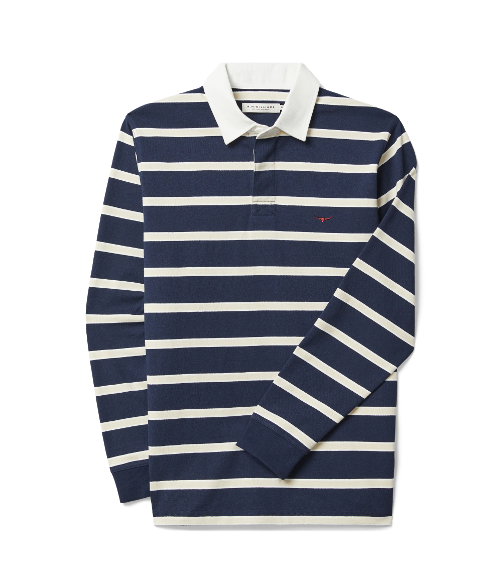R.M.Williams Mens Brunswick Rugby (KR200RJ12) Navy/Sand