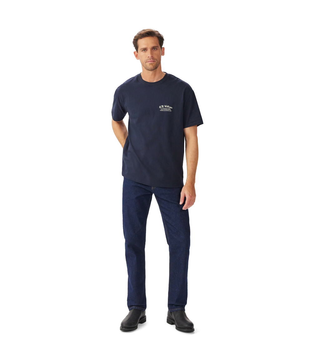R.M.Williams Mens Longhorn S/S Tee (KDU10JE01) Navy
