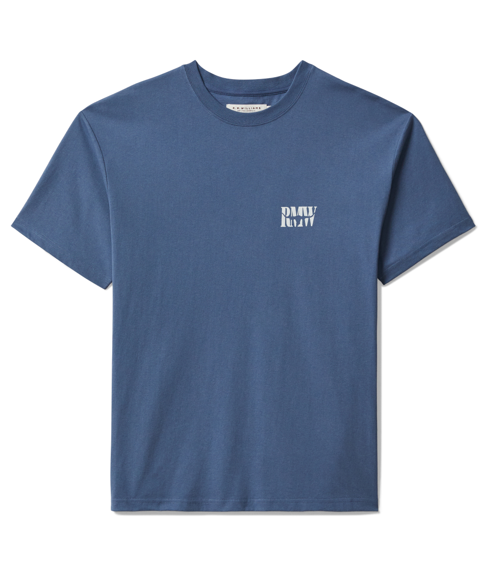 R.M.Williams Mens Branded S/S Tee (KDU10JE01) Blue