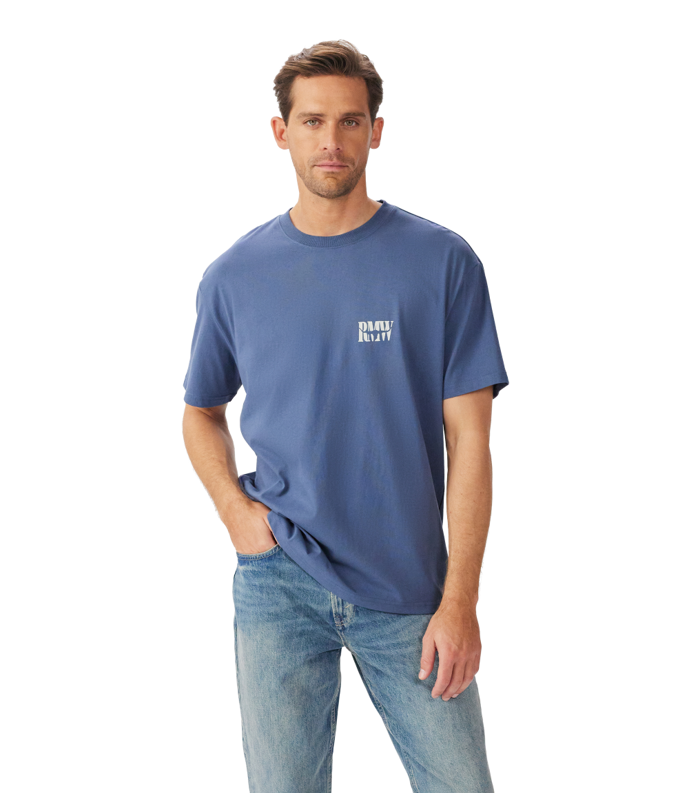 R.M.Williams Mens Branded S/S Tee (KDU10JE01) Blue