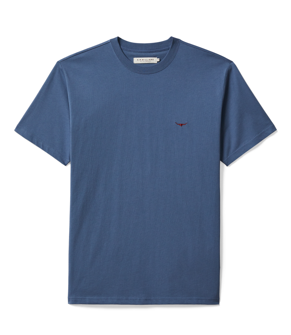 R.M.Williams Mens Parson S/S Tee (KD210JE53) Vintage Indigo