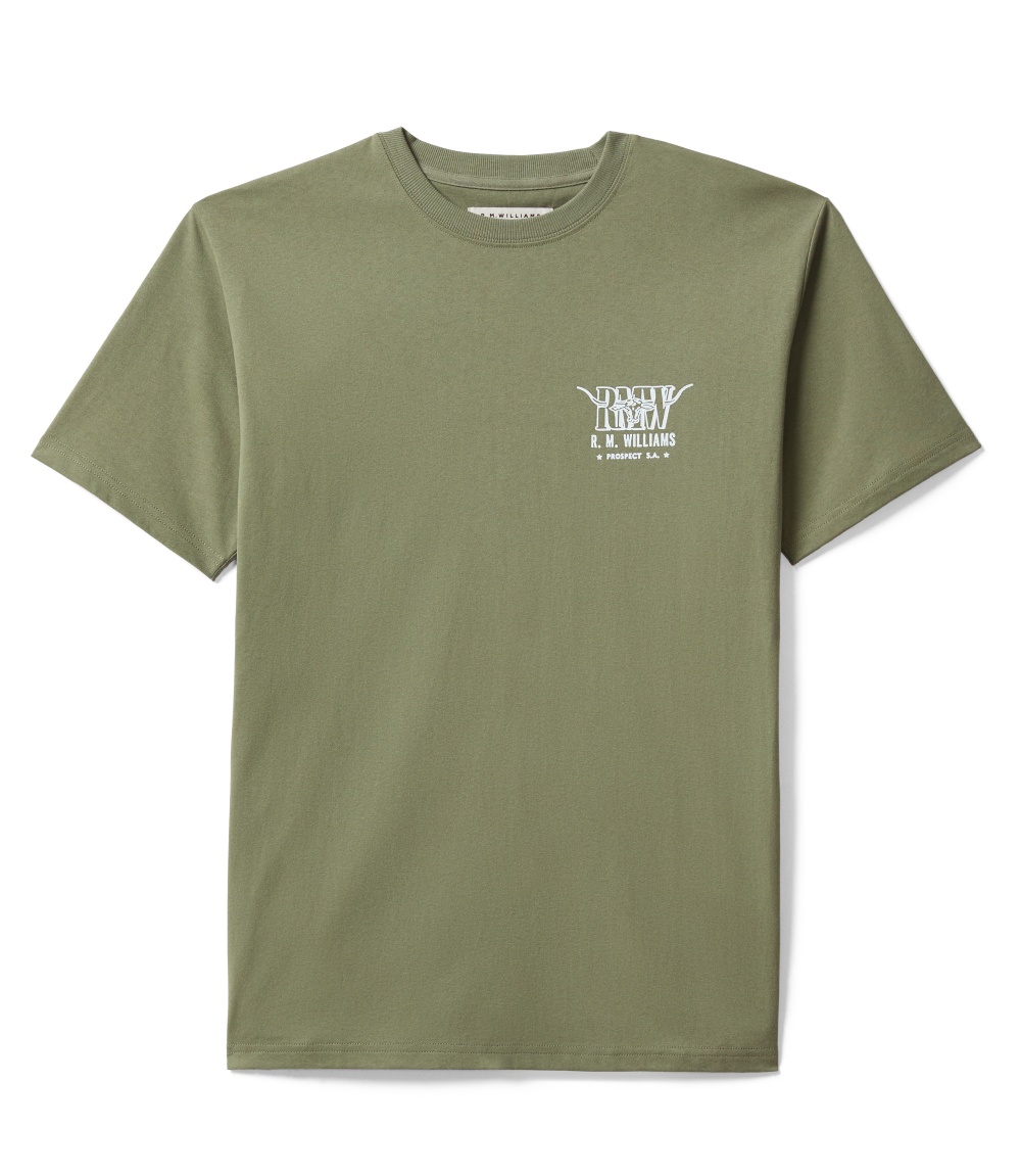 R.M.Williams Mens Prospect S/S Tee (KD210JE54) Dark Olive