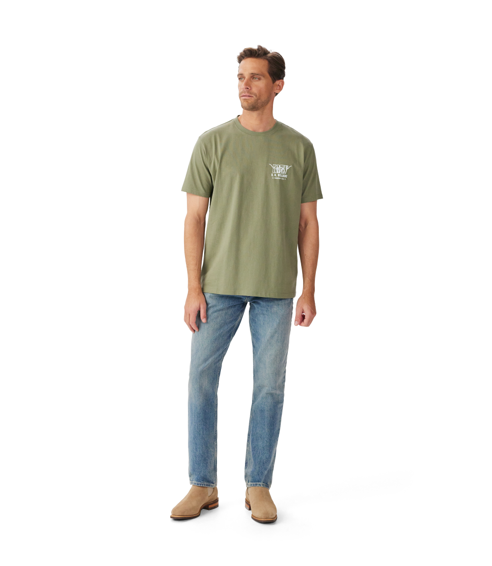 R.M.Williams Mens Prospect S/S Tee (KD210JE54) Dark Olive