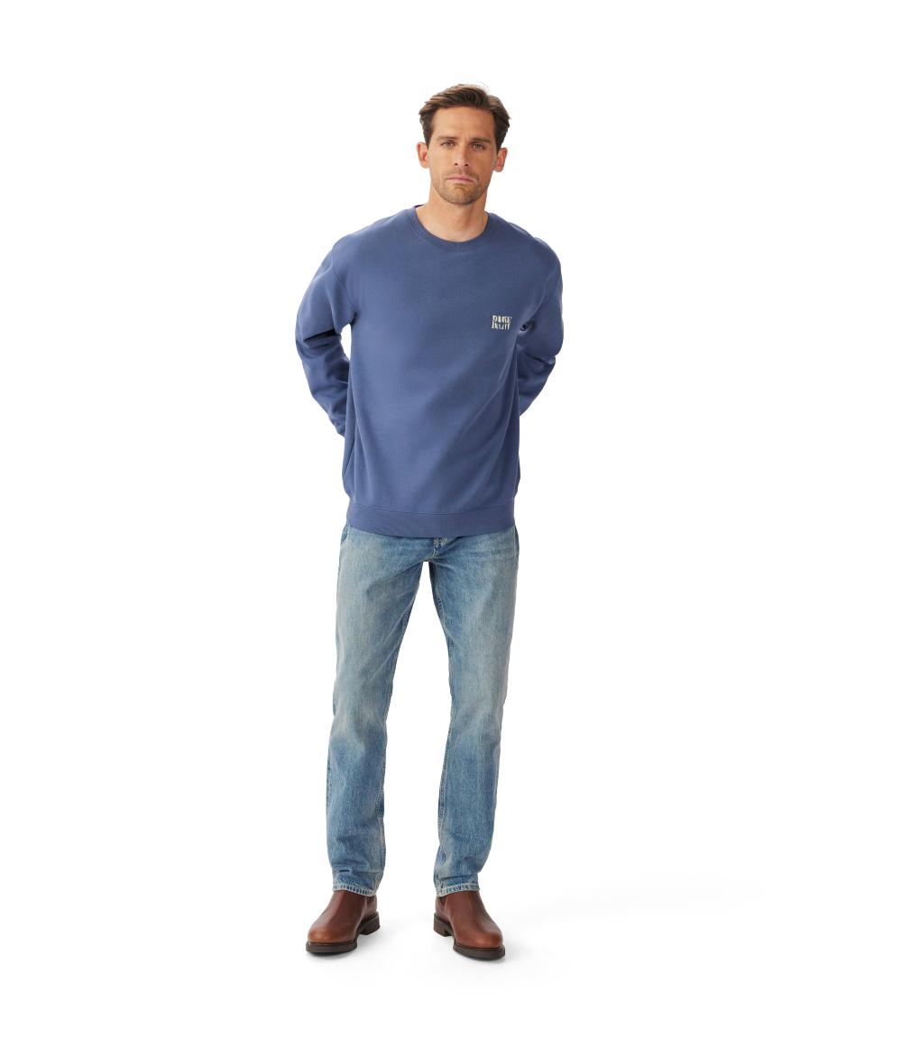 R.M.Williams Mens Branded Crew Jumper (KCU00BB01) Blue