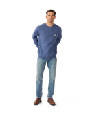 R.M.Williams Mens Branded Crew Jumper (KCU00BB01) Blue