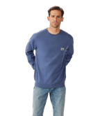 R.M.Williams Mens Branded Crew Jumper (KCU00BB01) Blue