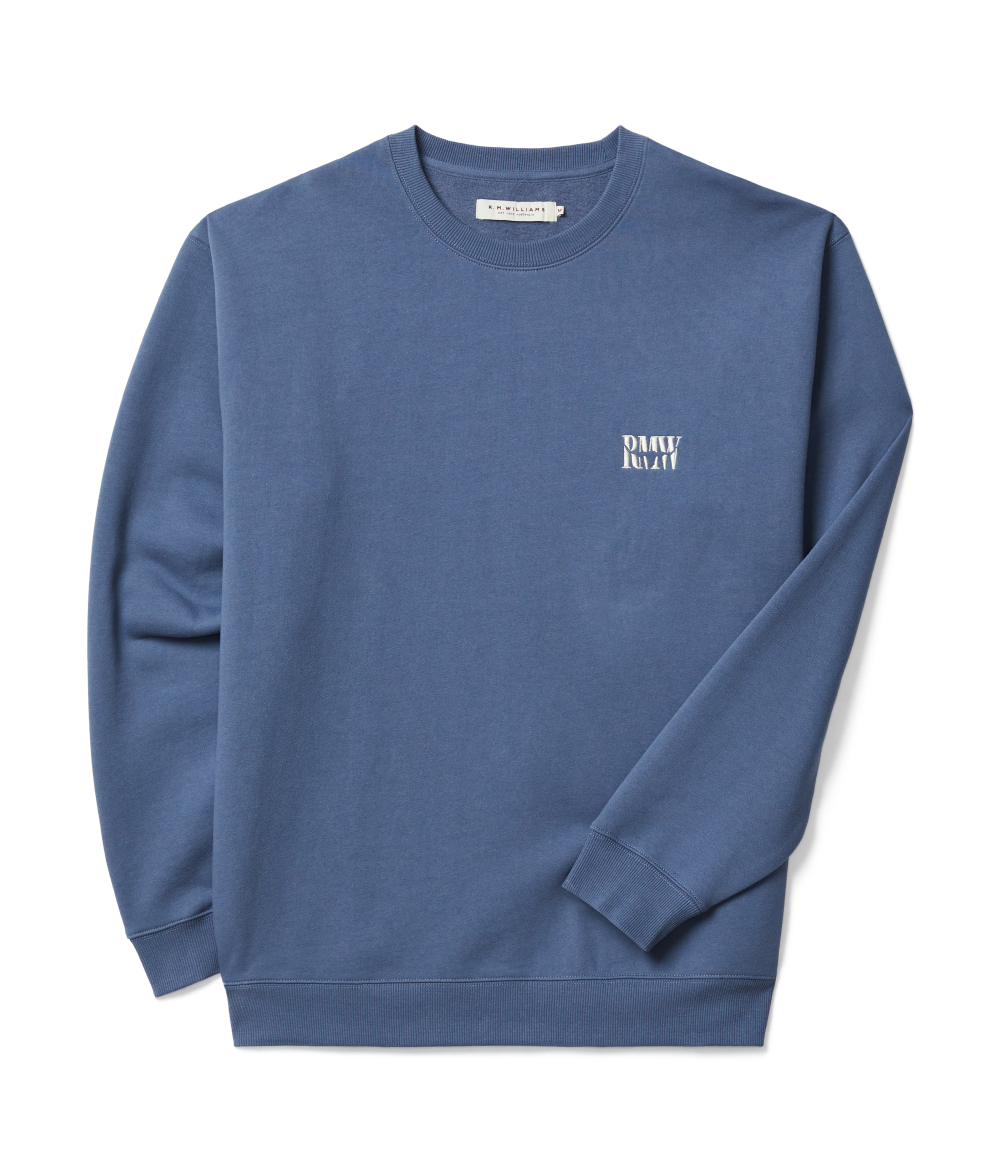 R.M.Williams Mens Branded Crew Jumper (KCU00BB01) Blue