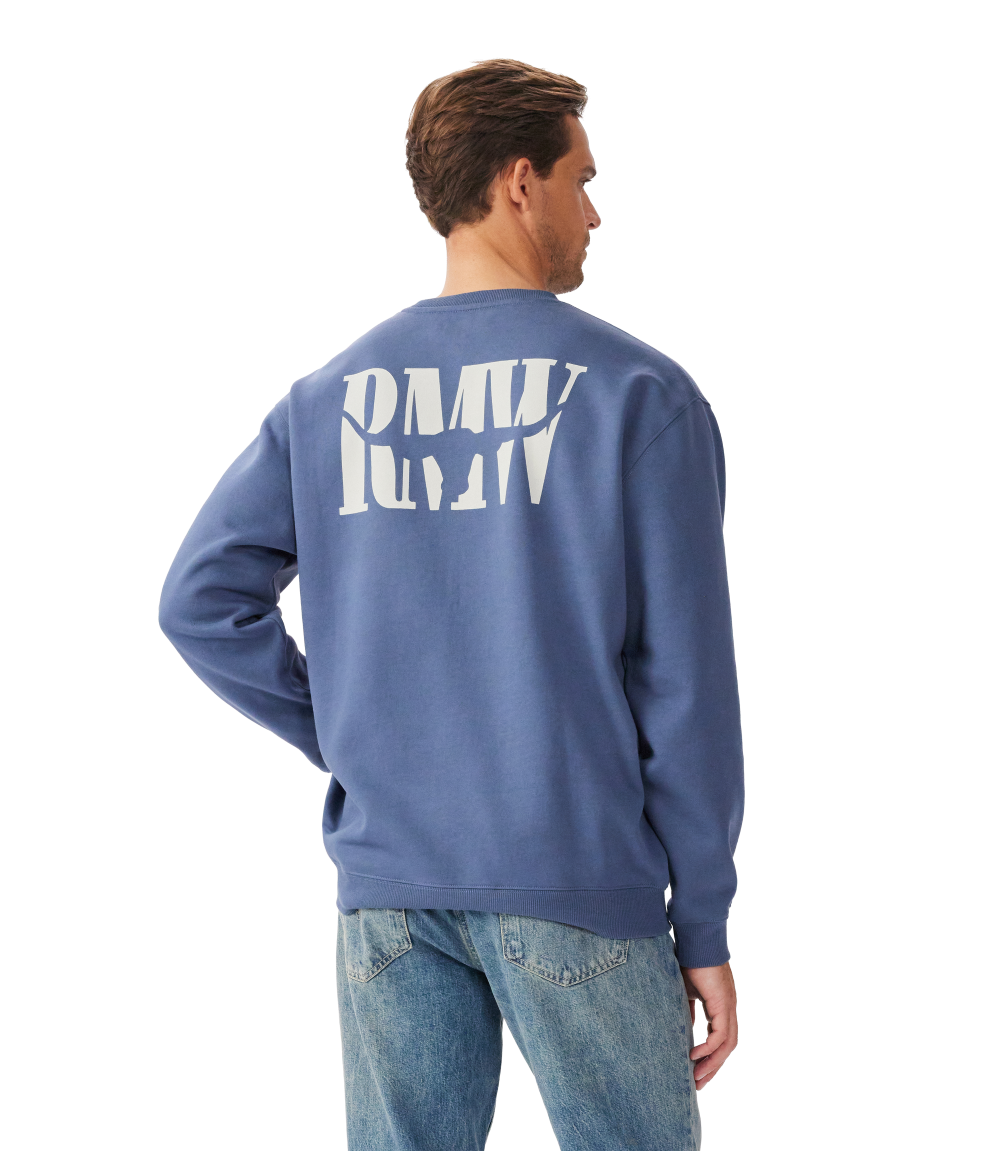 R.M.Williams Mens Branded Crew Jumper (KCU00BB01) Blue
