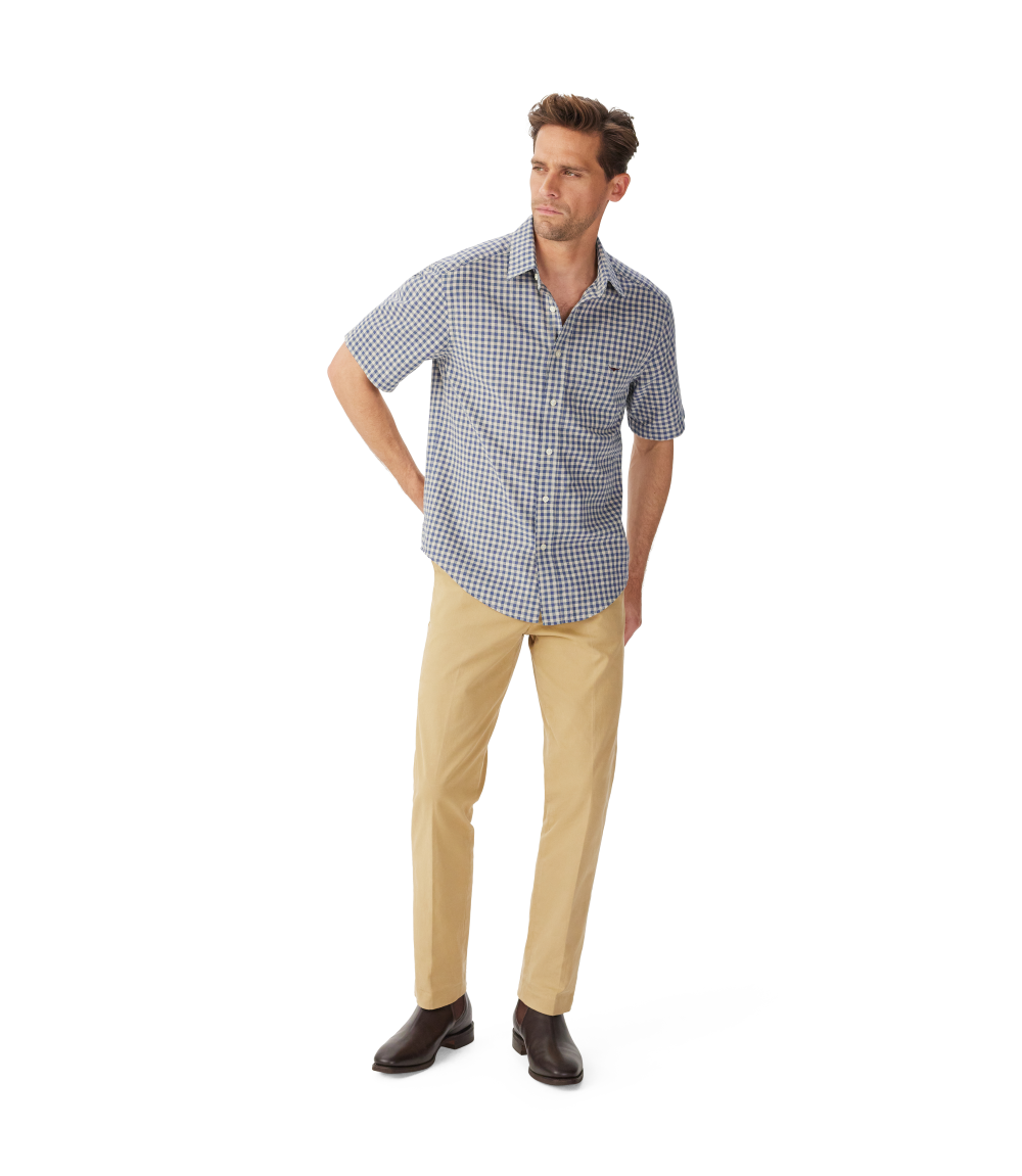 R.M.Williams Mens Johnson S/S Shirt (SHU11OS01) Blue