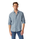 R.M.Williams Mens Newman Classic L/S Linen Shirt (SHU00LI01) Steel Blue