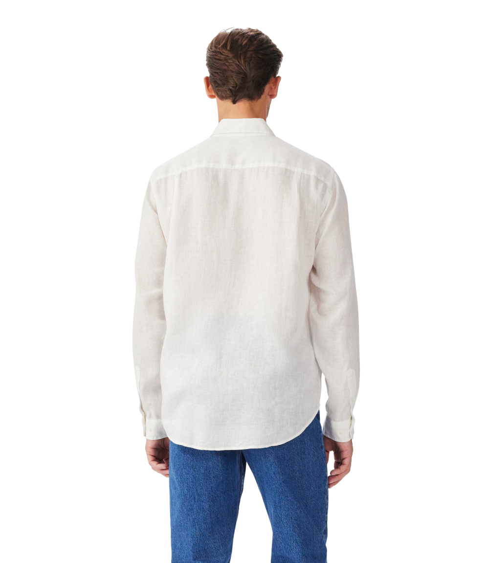 R.M.Williams Mens Newman Classic Linen L/S Shirt (SHU00LI01) White