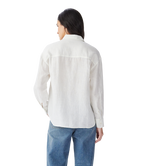 R.M.Williams Womens Hopeland Stripe L/S Linen Shirt (SHX01LN01) White Blue