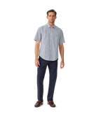 R.M.Williams Mens Augusta Poplin S/S Shirt (SHU11PS01) White Blue