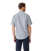 R.M.Williams Mens Augusta Poplin S/S Shirt (SHU11PS01) White Blue