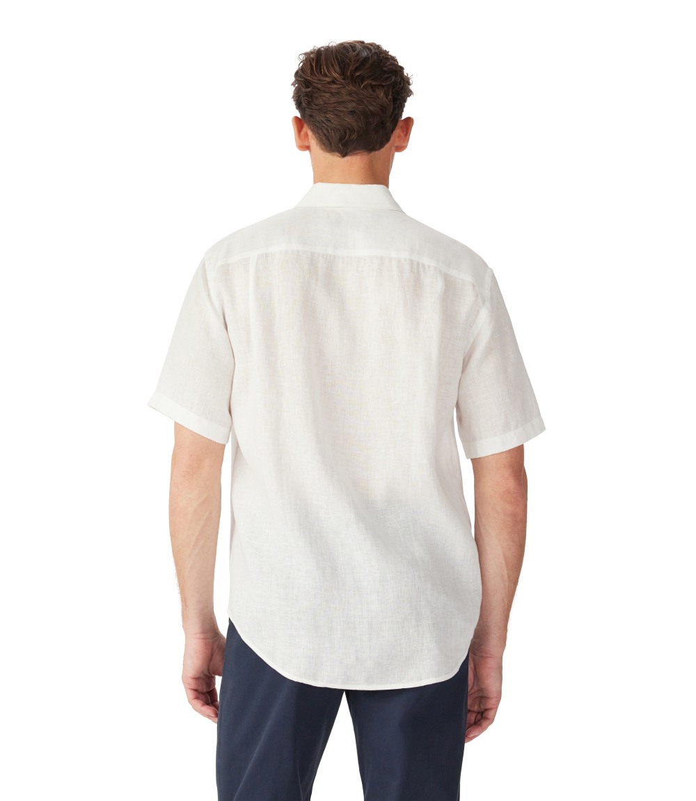 R.M.Williams Mens Newman Linen S/S Shirt (SHU10LI01) White