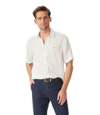 R.M.Williams Mens Newman Linen S/S Shirt (SHU10LI01) White