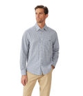 R.M.Williams Mens Augusta Classic Poplin L/S Shirt (SHU01PS01) White Blue