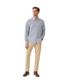 R.M.Williams Mens Augusta Classic Poplin L/S Shirt (SHU01PS01) White Blue