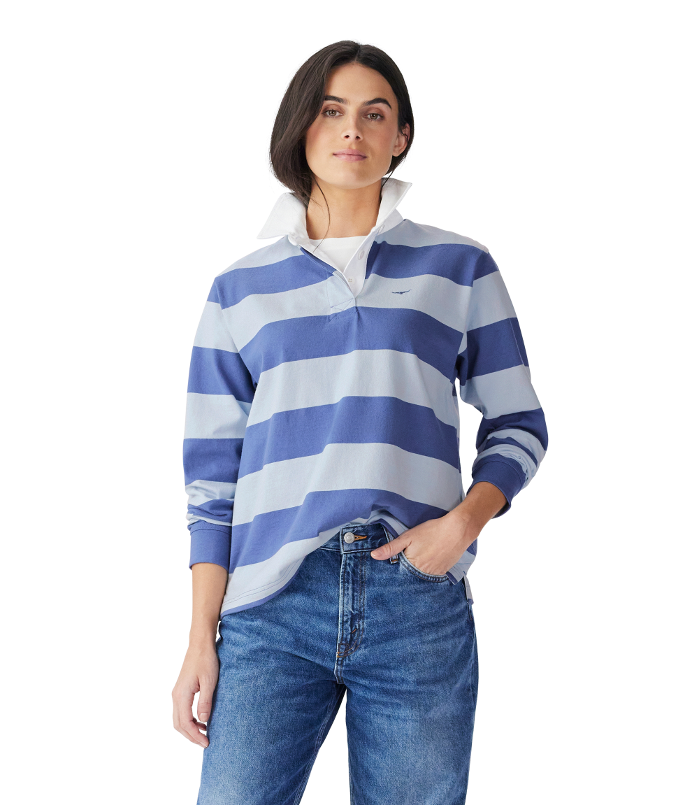 R.M.Williams Womens Narran Stripe Rugby (KR800RJ15) Blue