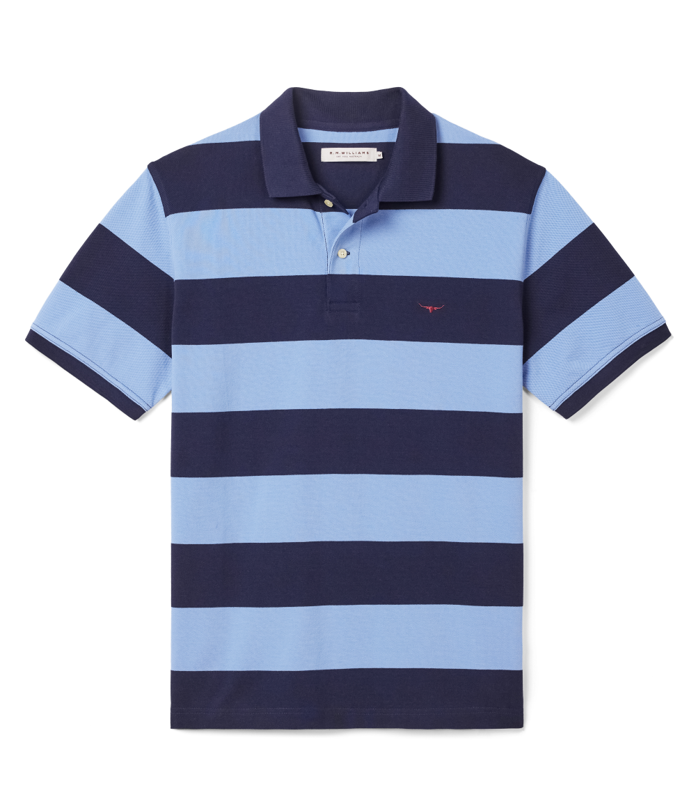 R.M.Williams Mens Craddle Polo (KP210QS06) Navy Blue