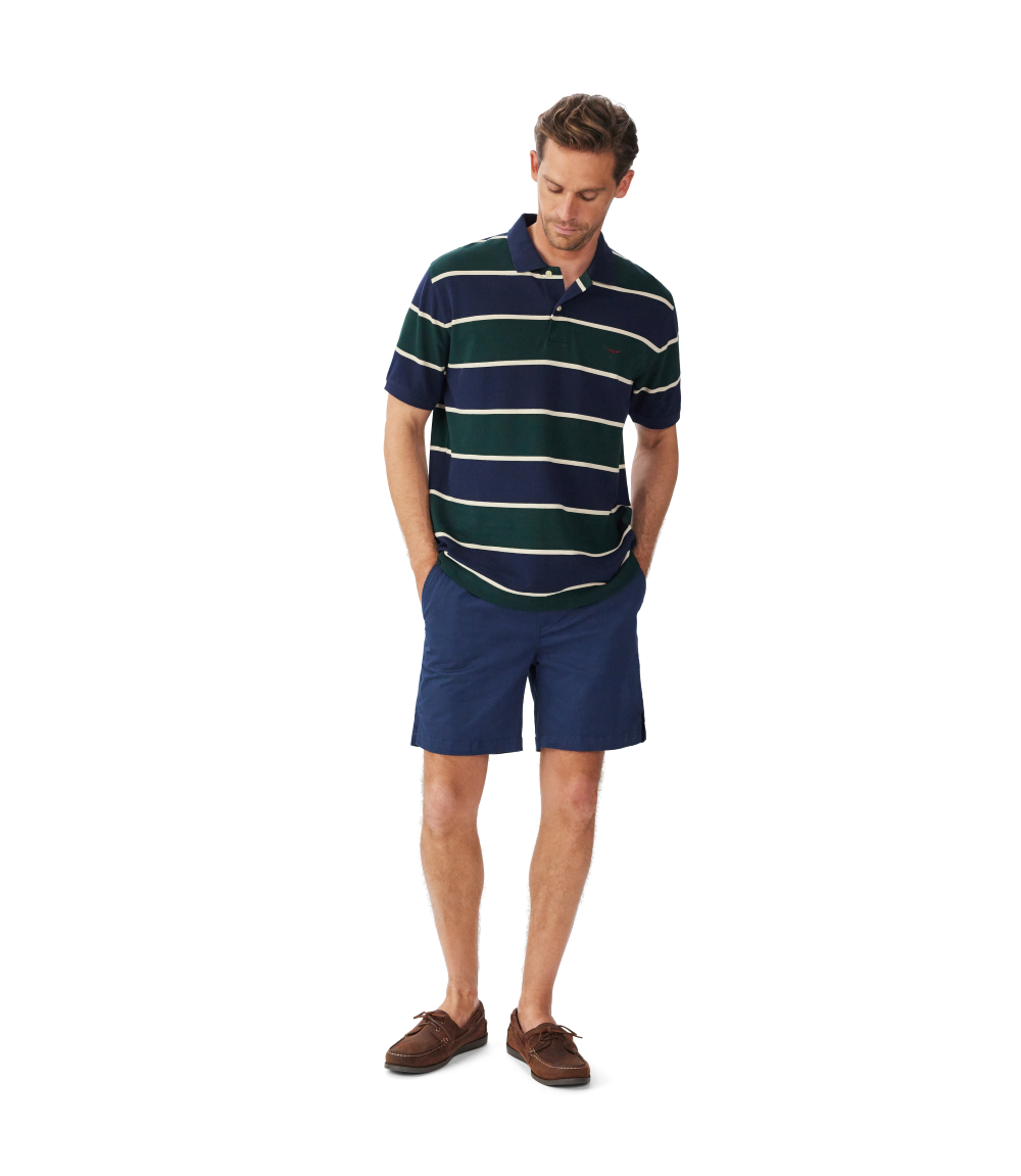 R.M.Williams Mens Bright Polo (KP210QS08) Navy Green Cream