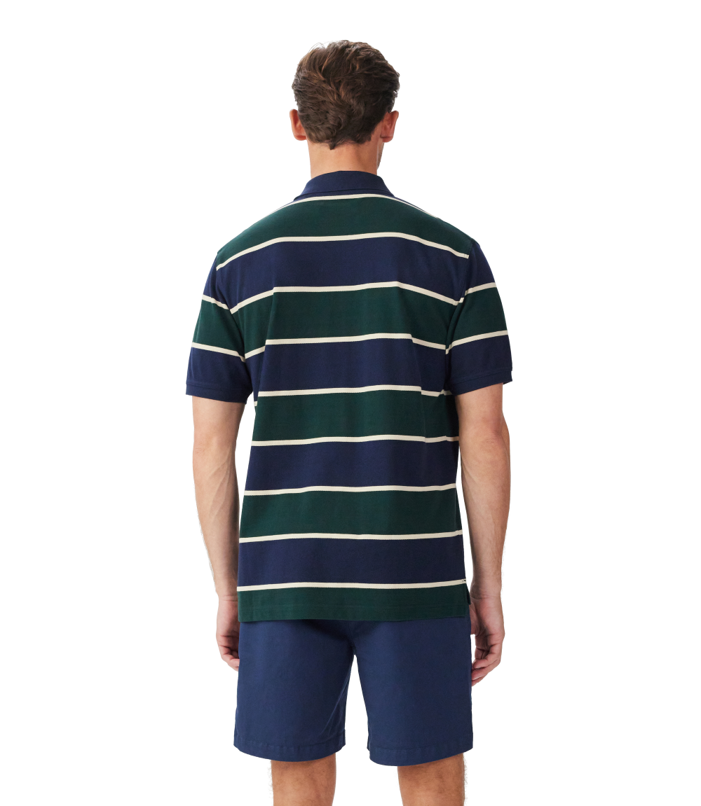R.M.Williams Mens Bright Polo (KP210QS08) Navy Green Cream