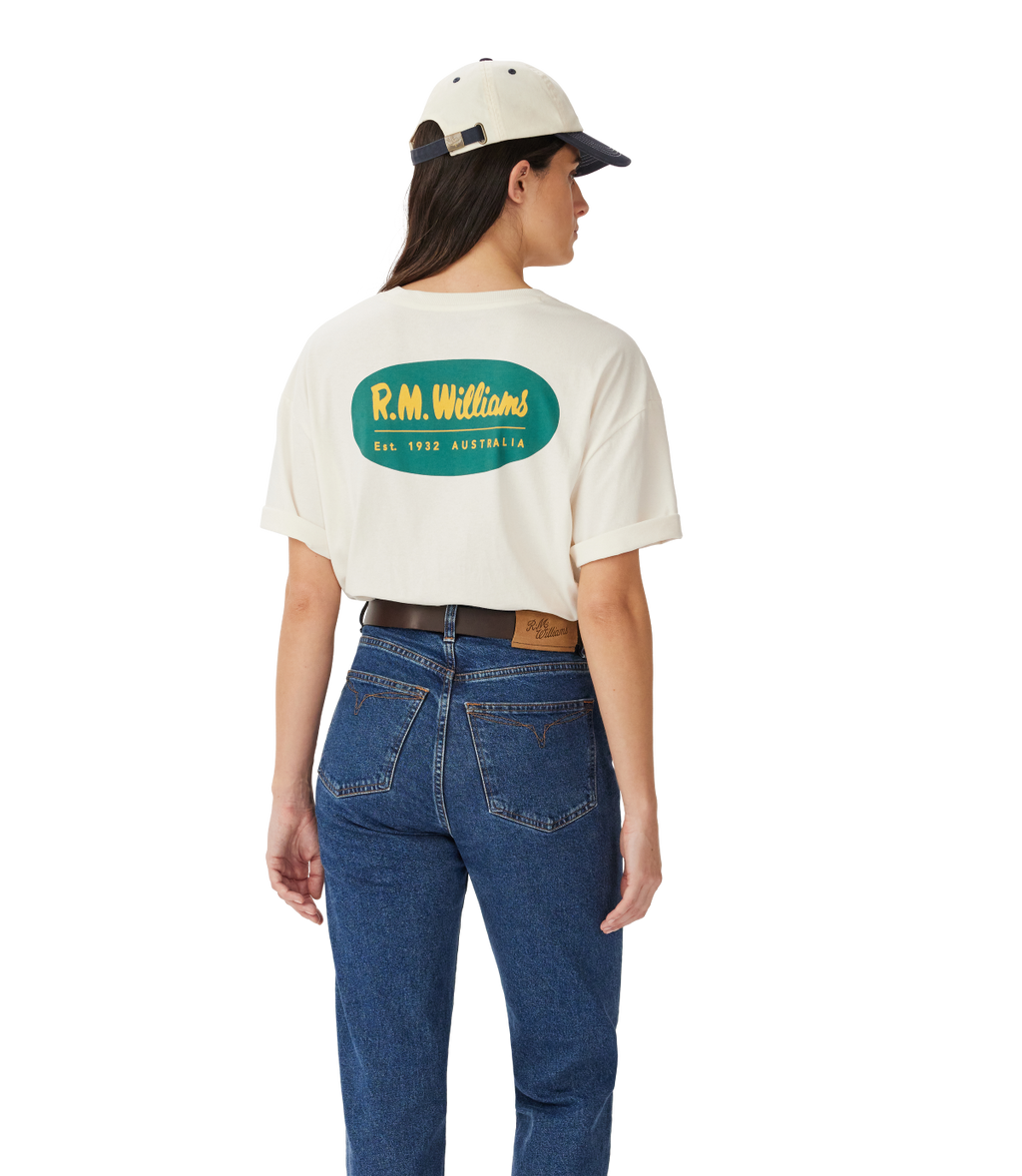 R.M.Williams Mens 90s Logo S/S Tee (KDU10JE01) White