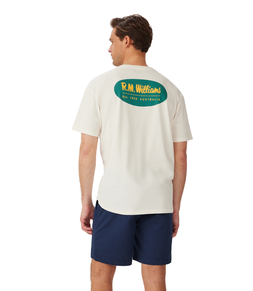 R.M.Williams Mens 90s Logo S/S Tee (KDU10JE01) White