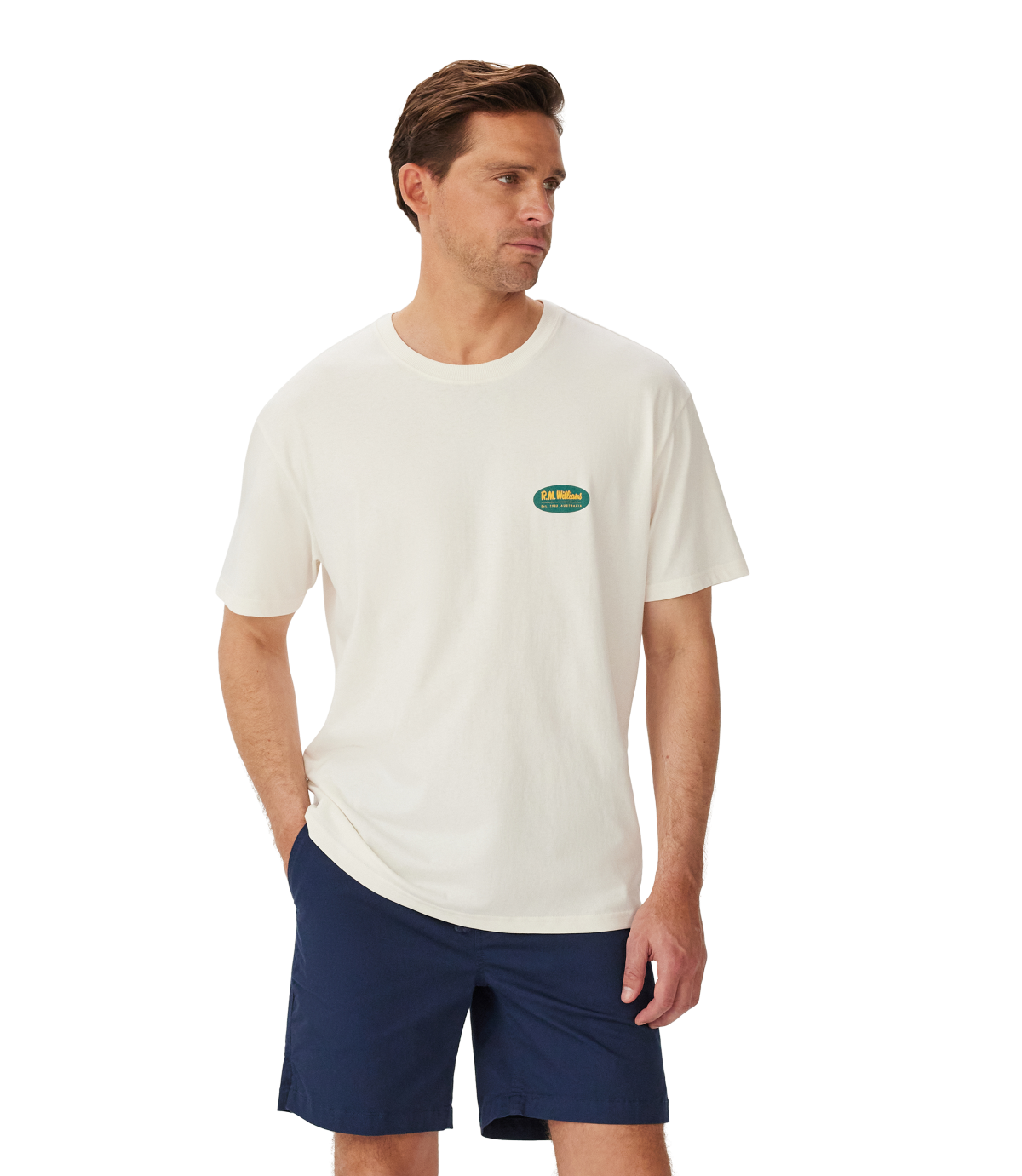 R.M.Williams Mens 90s Logo S/S Tee (KDU10JE01) White