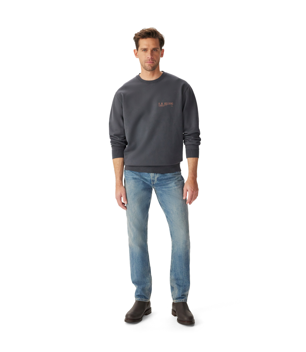 R.M.Williams Mens Flinders Crew Sweatshirt (KC200BB01) Vintage Black