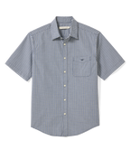 R.M.Williams Mens Classic Poplin Check S/S Shirt (SH211PS04) Navy Char