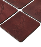 R.M.Williams Script Logo 4pc Coaster Set (LSSHOLE02) Russett
