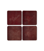 R.M.Williams Script Logo 4pc Coaster Set (LSSHOLE02) Russett