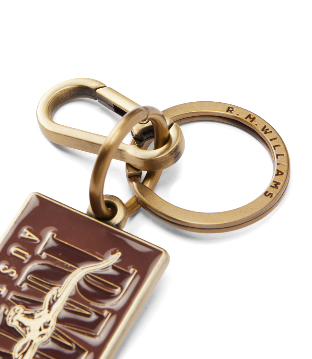 R.M.Williams Mens Heritage Logo Enamel Keyring (CKS4AMT01) Brown