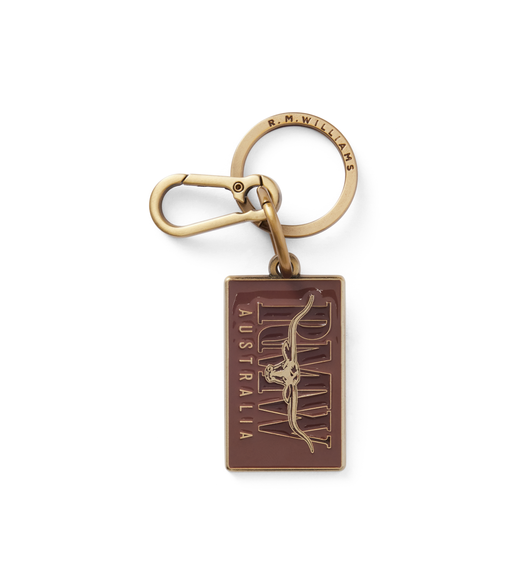 R.M.Williams Mens Heritage Logo Enamel Keyring (CKS4AMT01) Brown