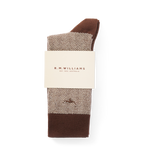 R.M.Williams Nelson Herringbone Sock 2 Pack (AKX9OCB01) Hot Fudge