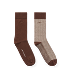 R.M.Williams Nelson Herringbone Sock 2 Pack (AKX9OCB01) Hot Fudge